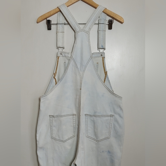 Jeans Light Blue Bleached Denim Overalls - Picture 10 of 13